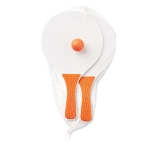 Beach tennis wooden racket and ball for holidays orange colour