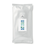 Pack of 10 moisturising wipes in a bag white colour view with print area