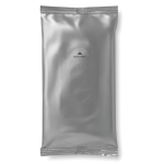 Pack of 10 moisturising wipes in a bag matt silver colour second view