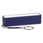 External power bank on a key fob, 2,200 mAh blue colour