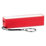 External power bank on a key fob, 2,200 mAh red colour