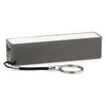 External power bank on a key fob, 2,200 mAh grey colour