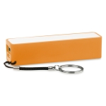 External power bank on a key fob, 2,200 mAh orange colour