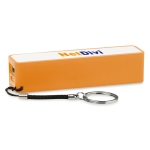 External power bank on a key fob, 2,200 mAh orange colour