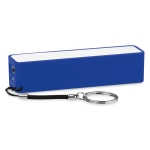 External power bank on a key fob, 2,200 mAh royal blue colour