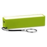 External power bank on a key fob, 2,200 mAh lime colour