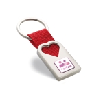 Keyring in a heart shape for Valentine's Day red colour second main view