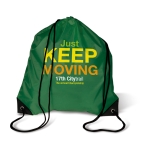 Drawstring bag in cool colours, made of 190T polyester green colour main view