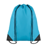 Drawstring bag in cool colours, made of 190T polyester turquoise colour