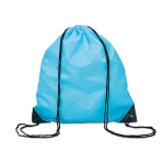 Drawstring bag in cool colours, made of 190T polyester turquoise colour third view