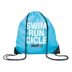 Drawstring bag in cool colours, made of 190T polyester turquoise colour third main view