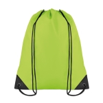 Drawstring bag in cool colours, made of 190T polyester lime colour