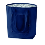 Foldable cooler bag with aluminimum interior for summer events blue colour