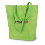 Foldable cooler bag with aluminimum interior for summer events lime colour third main view