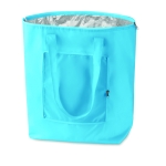 Foldable cooler bag with aluminimum interior for summer events light blue colour