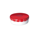 Sweets tin with tin lid and sugar-free sweets red colour