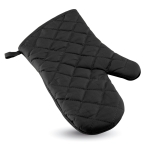 Practical cotton oven glove with a rubberized side black colour