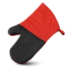 Practical cotton oven glove with a rubberized side red colour second view