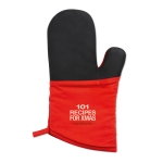 Practical cotton oven glove with a rubberized side red colour second main view