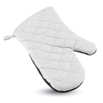 Practical cotton oven glove with a rubberized side white colour