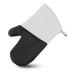 Practical cotton oven glove with a rubberized side white colour second view