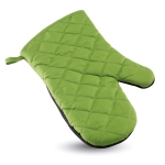 Practical cotton oven glove with a rubberized side green colour