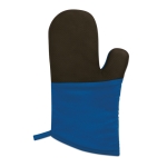 Practical cotton oven glove with a rubberized side royal blue colour