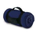 Cosy fleece blanket made of RPET with nylon loop, 180 g/m2 blue colour