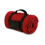 Cosy fleece blanket made of RPET with nylon loop, 180 g/m2 red colour