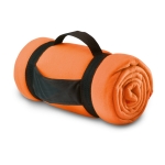 Cosy fleece blanket made of RPET with nylon loop, 180 g/m2 orange colour