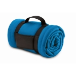 Cosy fleece blanket made of RPET with nylon loop, 180 g/m2 royal blue colour