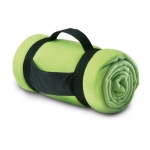 Cosy fleece blanket made of RPET with nylon loop, 180 g/m2 lime colour