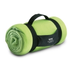 Cosy fleece blanket made of RPET with nylon loop, 180 g/m2 lime colour main view