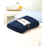 Cosy fleece blanket for promotions, 240 g/m2 blue colour third ambient view 2