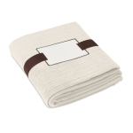 Cosy fleece blanket for promotions, 240 g/m2 beige colour