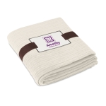 Cosy fleece blanket for promotions, 240 g/m2 beige colour main view