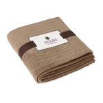 Cosy fleece blanket for promotions, 240 g/m2 khaki colour second main view