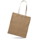 Affordable jute bag with cotton handles beige colour second view