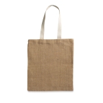 Affordable jute bag with cotton handles beige colour fifth view