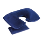 Inflatable neck pillow for travel in blue or gray blue colour second view