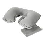 Inflatable neck pillow for travel in blue or gray grey colour