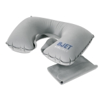 Inflatable neck pillow for travel in blue or gray grey colour main view