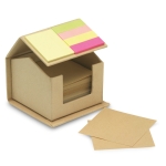 Sticky notes pad in the shape of a house beige colour second view