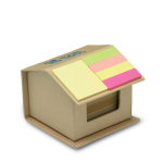 Sticky notes pad in the shape of a house view with print area