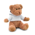 Teddy bear with hooded jacket for children white colour