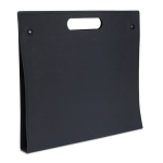 Recycled cardboard folder with notepad, coloured notes and pen black colour