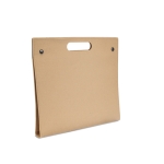 Recycled cardboard folder with notepad, coloured notes and pen beige colour