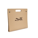 Recycled cardboard folder with notepad, coloured notes and pen beige colour main view