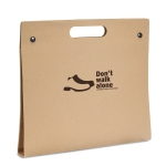 Recycled cardboard folder with notepad, coloured notes and pen beige colour second main view