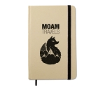 Notebook made of recycled material, blank pages, A6 black colour main view